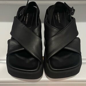 Paloma Barcelo Black Leather Sandals
